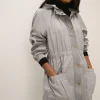Clearance Oasis Pu Trim Parka Grey