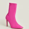 New Oasis Pull On Ankle Sock Boot Pink