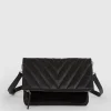 Discount Oasis Quilted Leather And Suede Pocket Detail Cross Body Bag Black