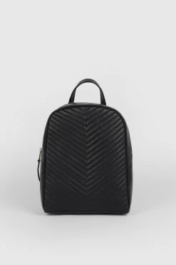 Outlet Oasis Quilted Leather Backpack Black