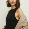 New Oasis Racer Rib Vest Top Black