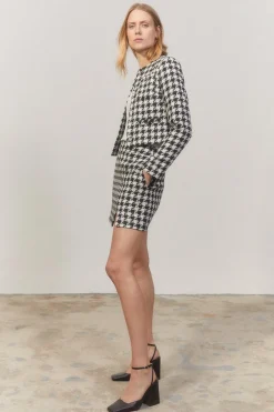 Outlet Oasis Rachel Stevens Houndstooth Tweed Mini Skirt Mono