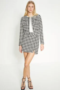Outlet Oasis Rachel Stevens Houndstooth Tweed Blazer Mono