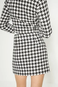 Outlet Oasis Rachel Stevens Houndstooth Tweed Mini Skirt Mono