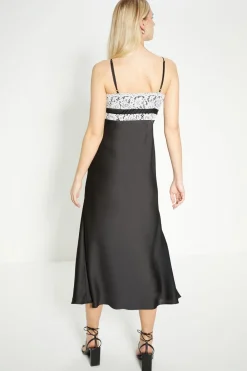 Clearance Oasis Rachel Stevens Lace Detail Satin Slip Dress Mono