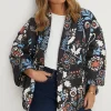 New Oasis Rachel Stevens Oversized Wrap Padded Coat Black