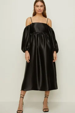 Best Oasis Rachel Stevens Petite Cold Shoulder Dress Black