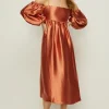 Discount Oasis Rachel Stevens Petite Cold Shoulder Dress Rust