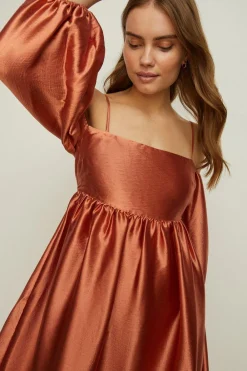 Discount Oasis Rachel Stevens Petite Cold Shoulder Dress Rust