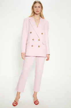 Best Oasis Rachel Stevens Petite Stretch Crepe Tapered Trousers Pink