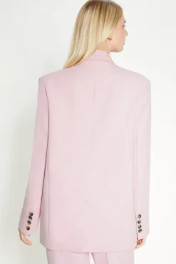 Outlet Oasis Rachel Stevens Petite Stretch Crepe Double Breasted Blazer Pink