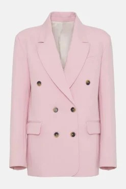 Outlet Oasis Rachel Stevens Petite Stretch Crepe Double Breasted Blazer Pink