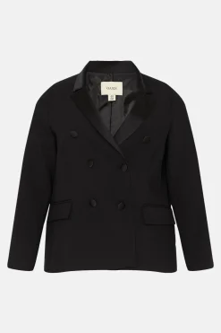 Fashion Oasis Rachel Stevens Plus Size Premium Tuxedo Blazer Black