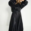 Outlet Oasis Rachel Stevens Satin Blouson Midi Dress Black