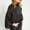 Outlet Oasis Rachel Stevens Satin Lace Trim Blouse Black