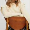 Clearance Oasis Rachel Stevens Statement Shoulder Crew Neck Jumper Red