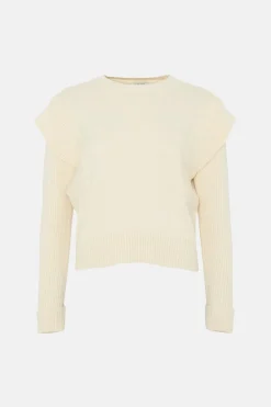 Clearance Oasis Rachel Stevens Statement Shoulder Crew Neck Jumper Red