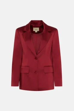 New Oasis Rachel Stevens Stretch Satin Tailored Blazer Black