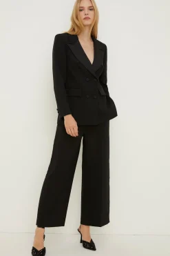 Hot Oasis Rachel Stevens Tuxedo Wide Leg Trouser Black