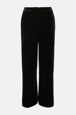 Discount Oasis Rachel Stevens Velvet Wide Leg Trouser Burgundy