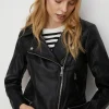 Best Oasis Real Leather Biker Jacket Black