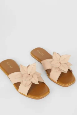 Online Oasis Real Leather Corsage Sandal Blush