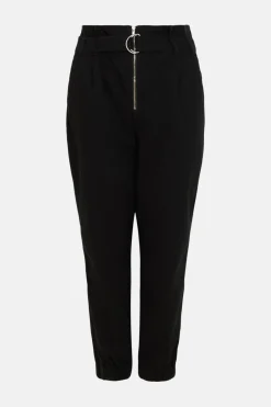 Online Oasis Relaxed Paperbag Belted Jogger Black