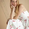 Clearance Oasis Rhs Chilli Cut Out Bandeau Midi Dress Ivory