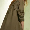 Outlet Oasis Rhs Embellished Belted Parka Khaki