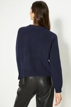 Clearance Oasis Rib D-Ring Detail Jumper Navy