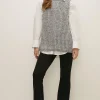 Hot Oasis Rib Flare Trouser Black