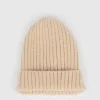 Online Oasis Ribbed Knitted Beanie Hat Oatmeal