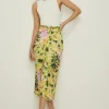 Outlet Oasis Rose Dufton Landscape Drape Front Skirt Green