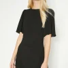 Fashion Oasis Ruched Detail Crepe Mini Dress Black