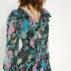 Outlet Oasis Ruched Front Dobby Floral Printed Midi Dress Multi