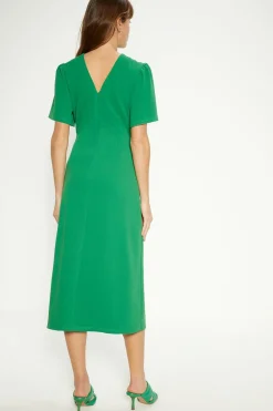 Online Oasis Ruched Front Jersey Crepe Midi Dress Green