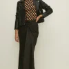 Online Oasis Ruched Front Satin Midi Skirt Black