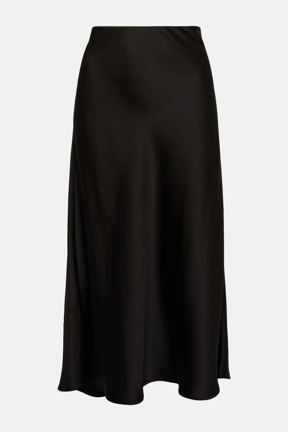 Fashion Oasis Satin Bias Midi Skirt Black