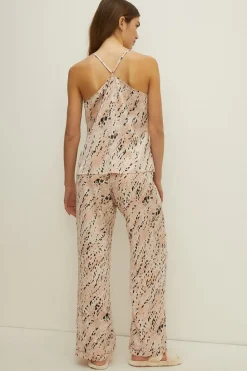 Sale Oasis Satin Cami Pj Set Animal