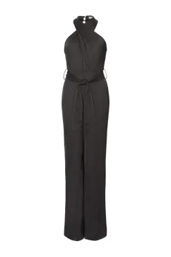 New Oasis Satin Halterneck Belted Jumpsuit Olive
