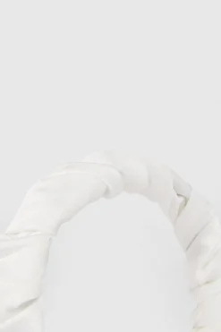 Online Oasis Satin Ruched Headband Off White