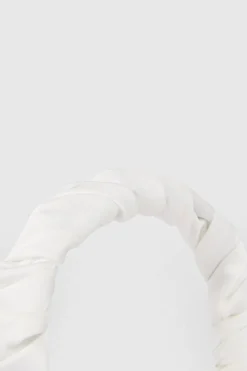 New Oasis Satin Ruched Headband Off White