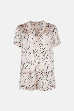 Discount Oasis Satin Short Sleeve Pj Set Animal