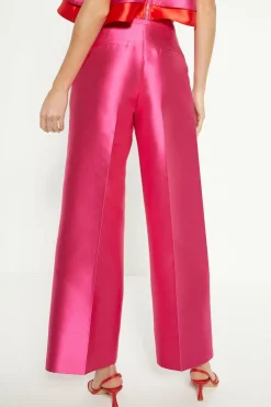 New Oasis Satin Twill Wide Leg Trouser Pink