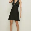 Sale Oasis Satin Twist Mini Dress Black