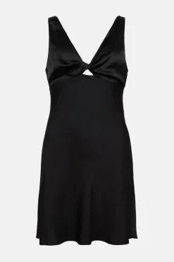 Sale Oasis Satin Twist Mini Dress Black