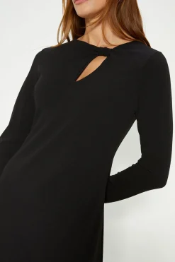 Discount Oasis Scuba Crepe Bow Detail Midi Dress Black