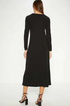 Discount Oasis Scuba Crepe Bow Detail Midi Dress Black