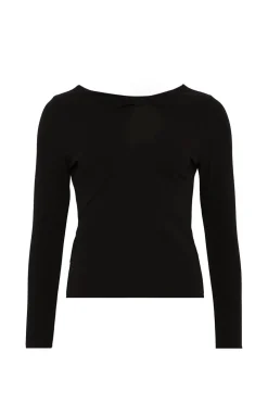 Online Oasis Scuba Crepe Bow Detail Top Black