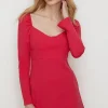 Best Oasis Scuba Crepe Sweetheart Neck Mini Dress Pink